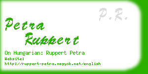 petra ruppert business card